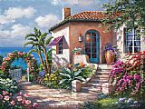 Sung Kim Coastal Cottage View painting